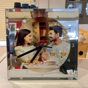 Mirror Effect Glass Clock (20cm)