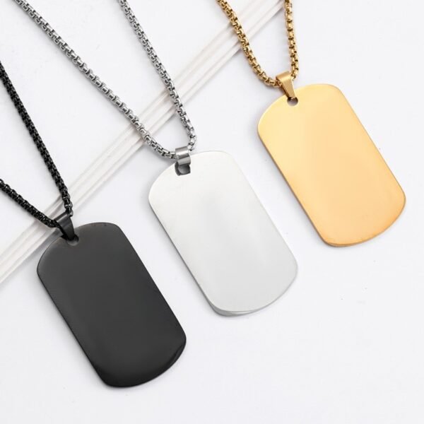 Men's Stainless Steel Necklace Engraved (Photo Length: 50x28mm)